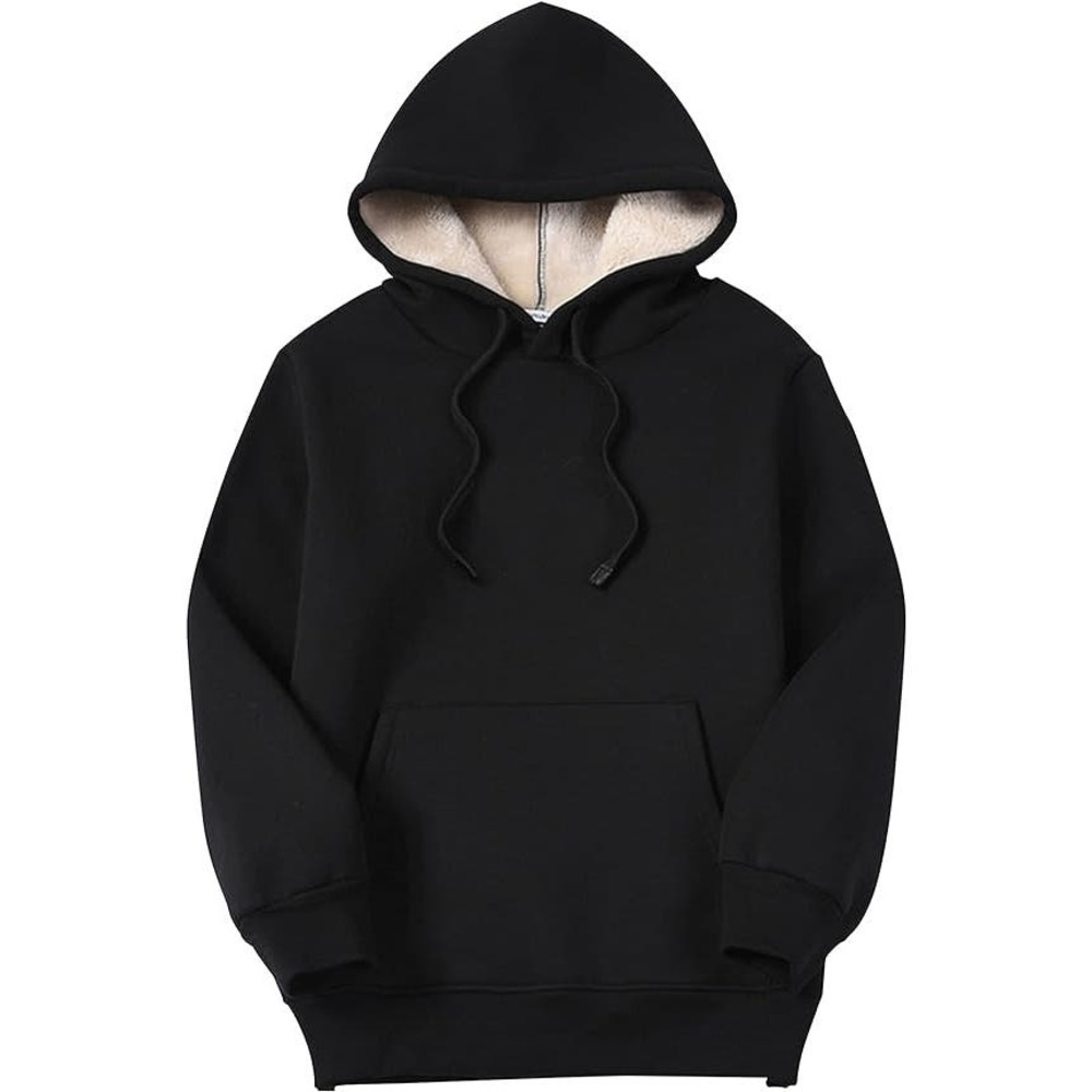Yeokou Fleece Pullover Hoodie in Black, Size M​​​​​